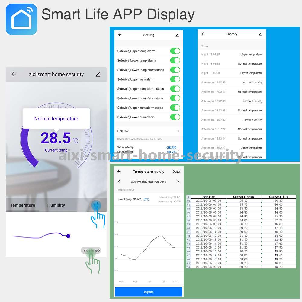 AIXING Wifi Temperature Sensor Wireless Temperature Humidity